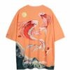 Wave Koi Fish Print Harajuku Sukajan T-shirt 3 Wave Koi Fish Print Harajuku Sukajan T-shirt 3