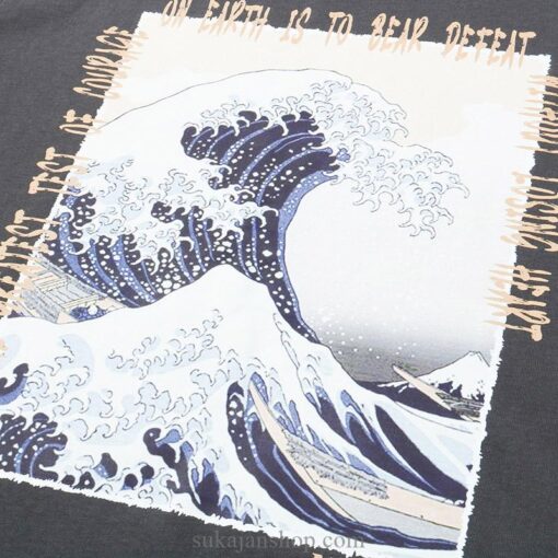The Great Wave Oversized Harajuku Ukiyoe Letter Print Sukajan T-shirt 6