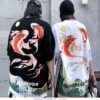 Wave Koi Fish Print Harajuku Sukajan T-shirt 13 Wave Koi Fish Print Harajuku Sukajan T-shirt 13