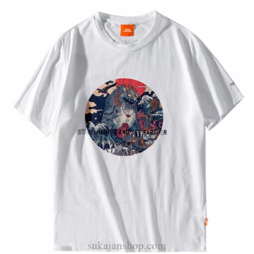 Stone Lion Streetwear Summer Print Sukajan T-shirt 2