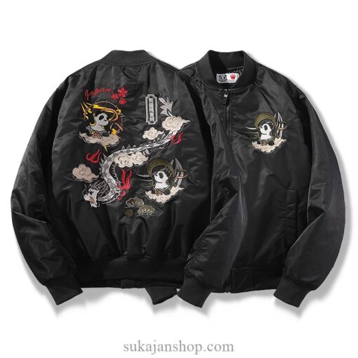 Cute Dragon Panda Shenlong Embroidery Sukajan Jacket 4