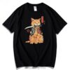 Cute Cat Japanese Sword T-Shirt 6