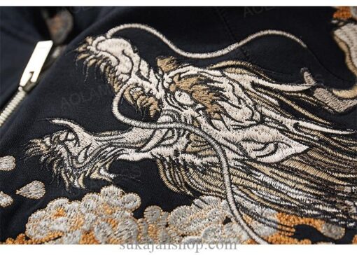 Rising Phoenix Half Moon Embroidered Sukajan Zip-Up Hoodie 12