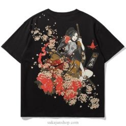 Floral Geisha Swords Japanese Sukajan T-shirt Floral Geisha Swords Japanese Sukajan T-shirt