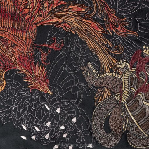 Japanese Style Vintage Dragon Phoenix Embroidered Sukajan Zip-Up Hoodie 5