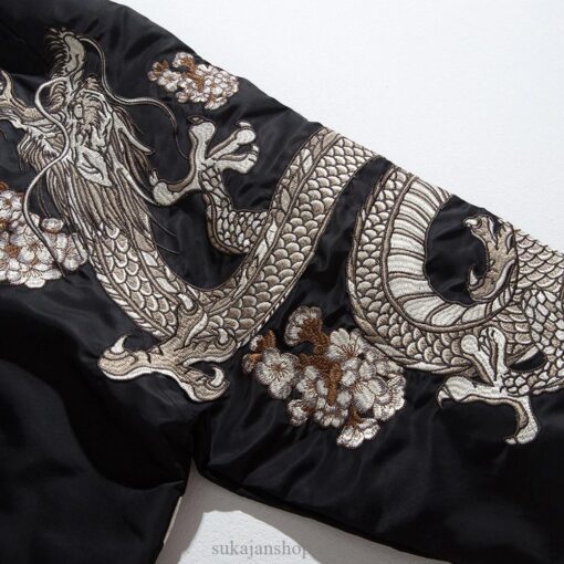 Legendary Dragon Bird Embroidery Stand Collar Japanese Jacket 5