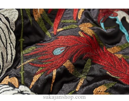 Satin Phoenix Roaring Tiger Dragon Embroidery Sukajan Jacket 16