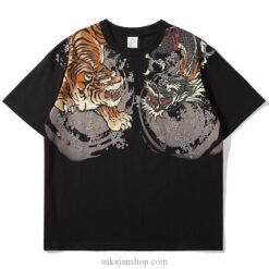 Legendary Dragon and Roaring Tiger Sukajan T-shirt Legendary Dragon and Roaring Tiger Sukajan T-shirt