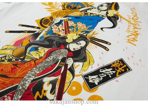 Ancient Japan Geisha Sukajan T-shirt 11