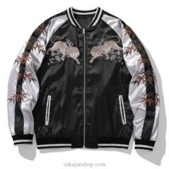 Roaring Retro Satin Tiger Flower Embroidery Sukajan Souvenir Jacket 2
