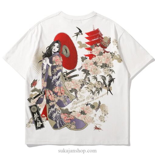 Japanese Ancient Geisha Sukajan T-shirt 4