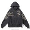 Japanese Mythical Dragon Fox Vintage Embroidered Sukajan Zip-Up Hoodie 3 Japanese Mythical Dragon Fox Vintage Embroidered Sukajan Zip-Up Hoodie 3