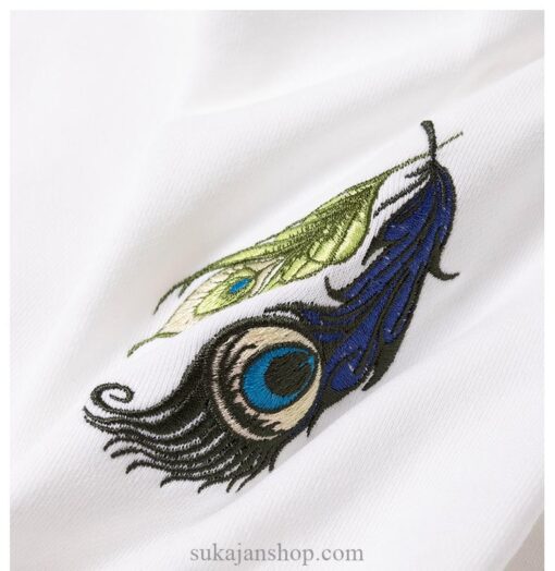 Mythical Peacock Embroidered Sukajan Hoodie 13