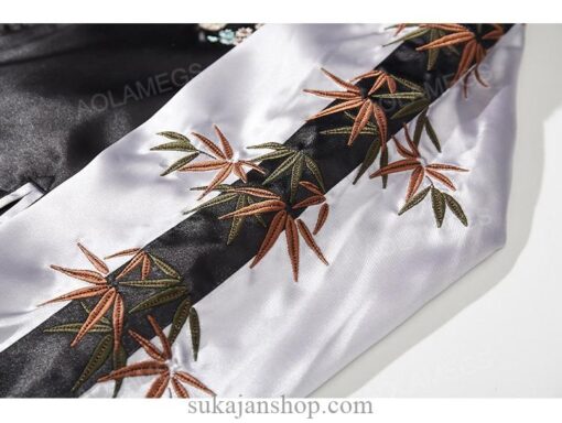 Roaring Retro Satin Tiger Flower Embroidery Sukajan Souvenir Jacket 12