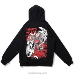 Dark Gothic Geisha Japanese Harajuku Printed Hoodie Dark Gothic Geisha Japanese Harajuku Printed Hoodie