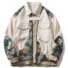 Flower Embroidery Patchwork Japanese Sukajan Jacket Flower Embroidery Patchwork Japanese Sukajan Jacket