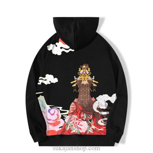 Mythical Flying Dragon Cloud Mountain Embroidered Sukajan Hoodie 1