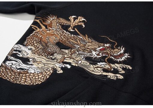 Legendary Dragon Cherry Flowers Embroidered Sukajan Zip-Up Hoodie 10