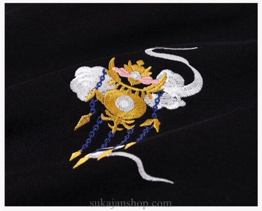 Mythical Flying Dragon Cloud Mountain Embroidered Sukajan Hoodie 11