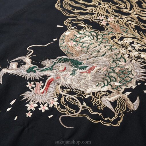 Ancient Dragon Retro Embroidered Sukajan Zip-Up Hoodie 6