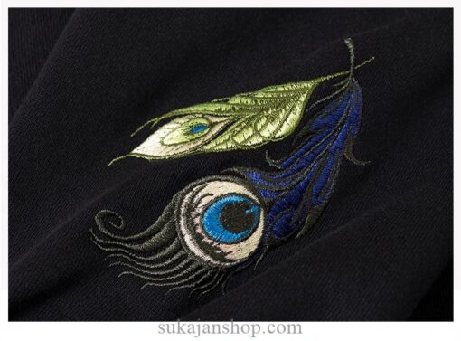 Mythical Peacock Embroidered Sukajan Hoodie 11