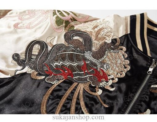 Satin Phoenix Roaring Tiger Dragon Embroidery Sukajan Jacket 13