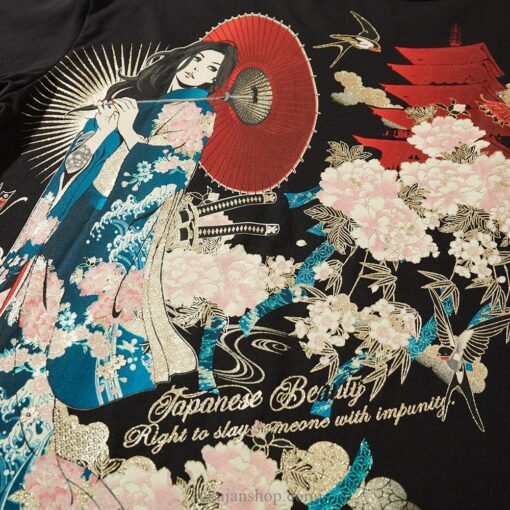 Japanese Ancient Geisha Sukajan T-shirt 6