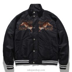 Full Red Moon Tiger Embroidery Winter Sukajan Jacket 2