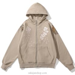 Mythical Floral Rising Phoenix Embroidery Sukajan Zip-Up Hoodie 2