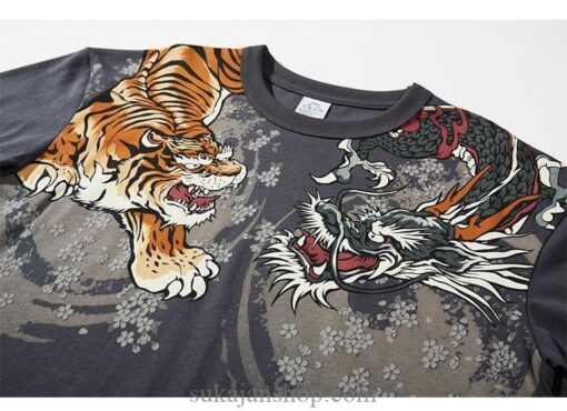 Legendary Dragon and Roaring Tiger Sukajan T-shirt 12