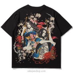Oversized Floral Geisha Japanese Sukajan T-shirt