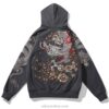 Mythical Dragon Floral Embroidered Sukajan Zip-Up Hoodie 4