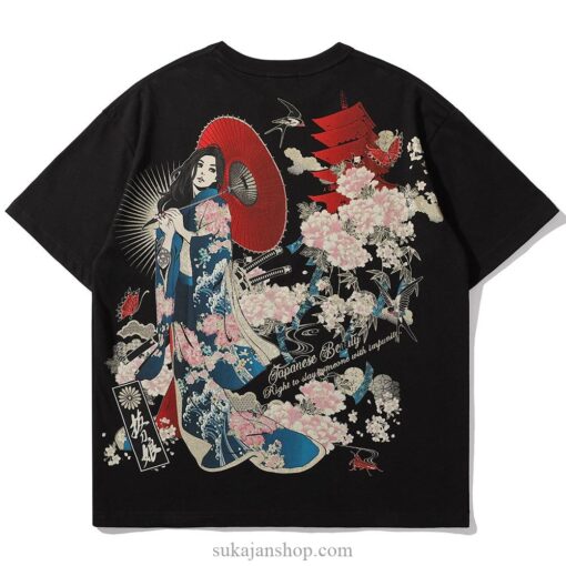 Japanese Ancient Geisha Sukajan T-shirt