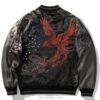 Embroidery Dragon Phoenix Flower Graphic Stand Collar Sukajan Jacket 4
