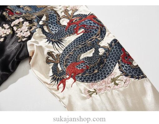 Satin Phoenix Roaring Tiger Dragon Embroidery Sukajan Jacket 12