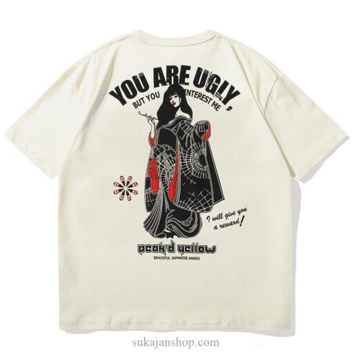 Graphic Gothic Japanese Geisha Sukajan T-shirt 3