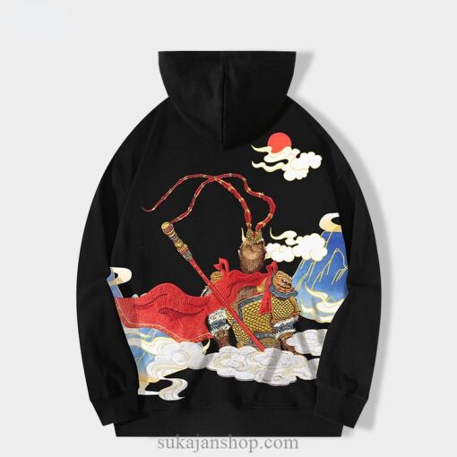 Mythical Cloud Sky Monkey King Embroidered Sukajan Hoodie 1