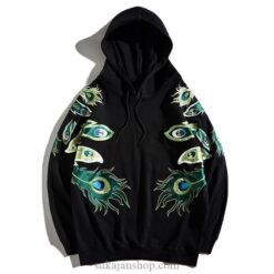 Casual Peacock Tail Japanese Souvenir Hoodie 1 Casual Peacock Tail Japanese Souvenir Hoodie 1
