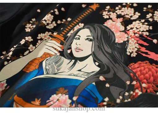 Oversized Floral Geisha Japanese Sukajan T-shirt 10
