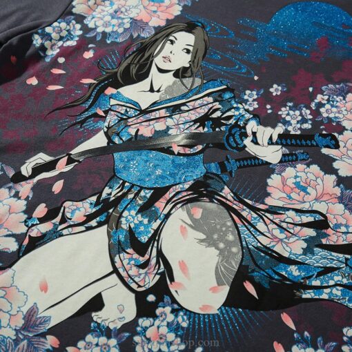 Geisha Full Moon Floral Sukajan T-shirt 5