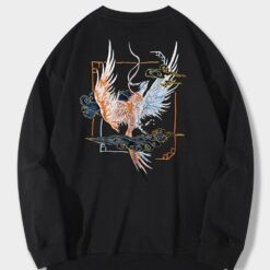 Cloud Crane Harajuku Hoodies Casual Pullover Cotton Sweatshirt 2