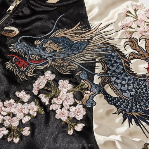 Satin Phoenix Roaring Tiger Dragon Embroidery Sukajan Jacket 5