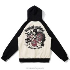 Geisha Sexy Patchwork Hoodie Sukajan Print Hoodie Geisha Sexy Patchwork Hoodie Sukajan Print Hoodie
