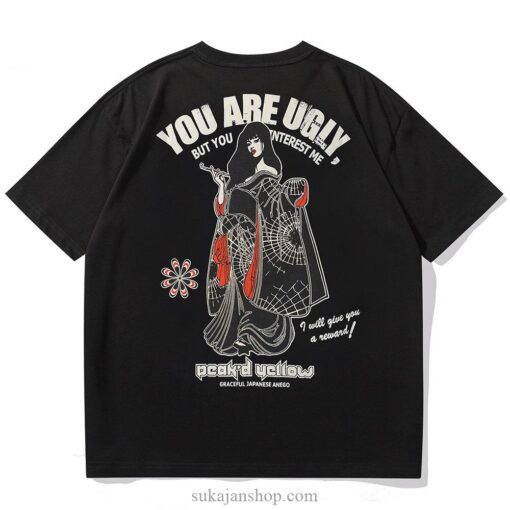 Graphic Gothic Japanese Geisha Sukajan T-shirt