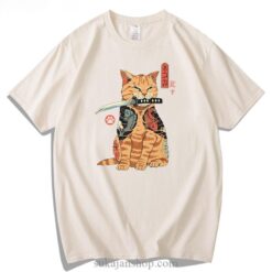 Cute Cat Japanese Sword T-Shirt 1