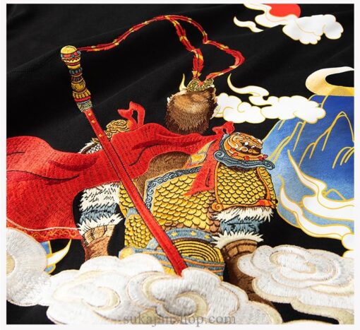 Mythical Cloud Sky Monkey King Embroidered Sukajan Hoodie 10