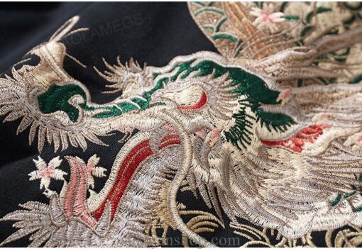Ancient Dragon Retro Embroidered Sukajan Zip-Up Hoodie 14