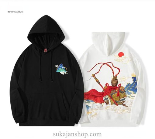 Mythical Cloud Sky Monkey King Embroidered Sukajan Hoodie 12