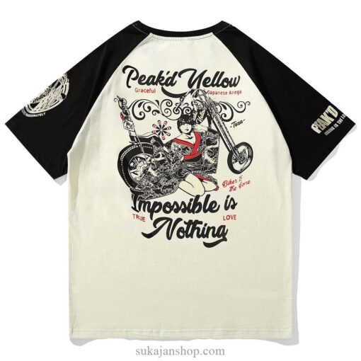 Sexy Bike Riding Geisha Sukajan T-shirt