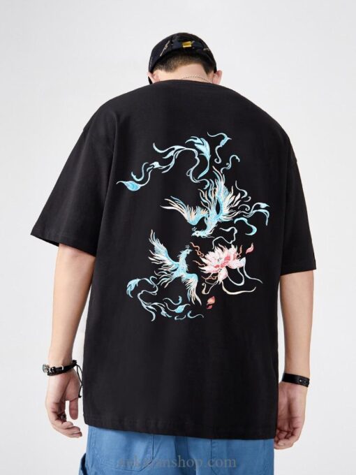 Summer Phoenix Embroidery Harajuku Vintage T Shirt 2